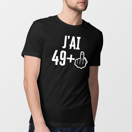 T-Shirt Homme J'ai 50 ans 49 + 1 Noir