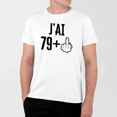 T-Shirt Homme J'ai 80 ans 79 + 1 Blanc