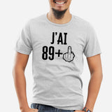 T-Shirt Homme J'ai 90 ans 89 + 1 Gris