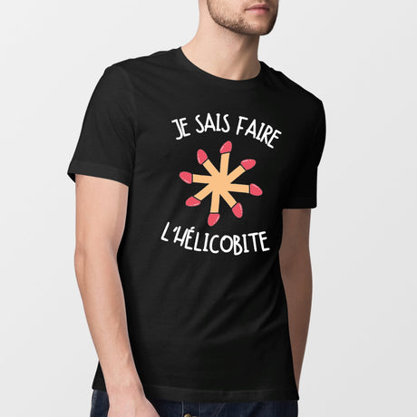 T-Shirt Homme Je sais faire l'hélicobite Noir