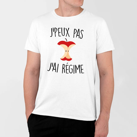 T-Shirt Homme J'peux pas j'ai régime Blanc