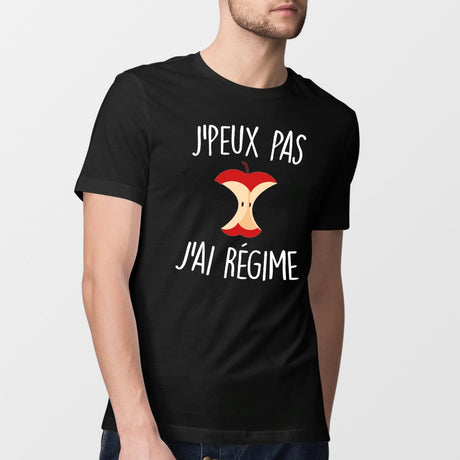 T-Shirt Homme J'peux pas j'ai régime Noir