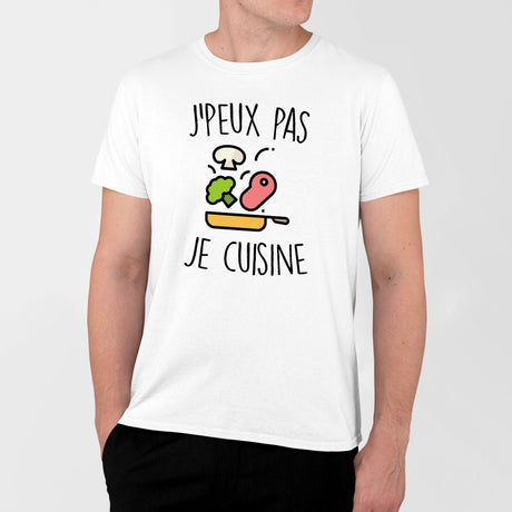 T-Shirt Homme J'peux pas je cuisine Blanc