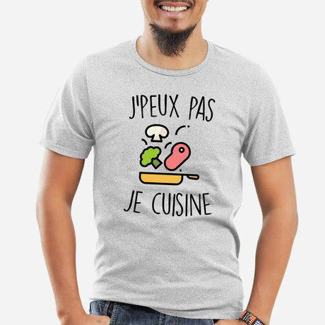 T-Shirt Homme J'peux pas je cuisine Gris