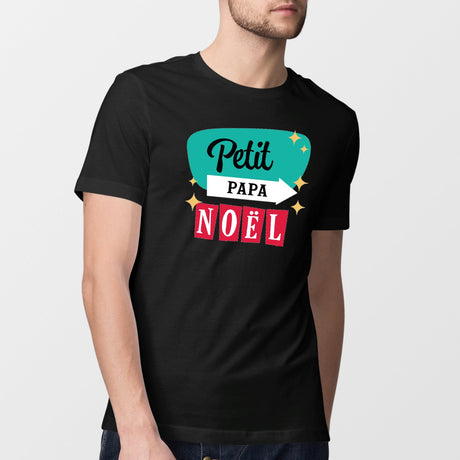 T-Shirt Homme Petit Papa Noël Noir
