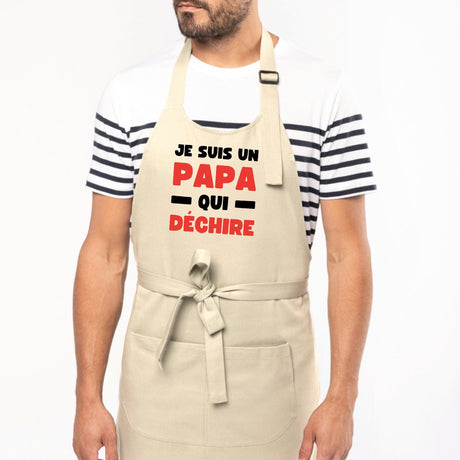 Tablier Papa qui déchire Beige