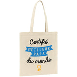 Tote bag Certifié meilleur papa du monde 