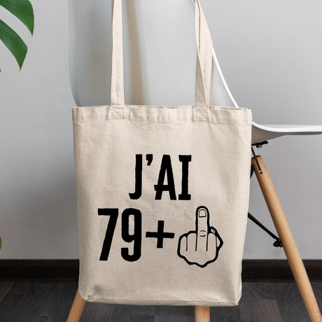 Tote bag J'ai 80 ans 79 + 1 Beige