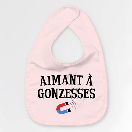 Bavoir Bébé Aimant à gonzesses Rose