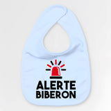 Bavoir Bébé Alerte biberon Bleu