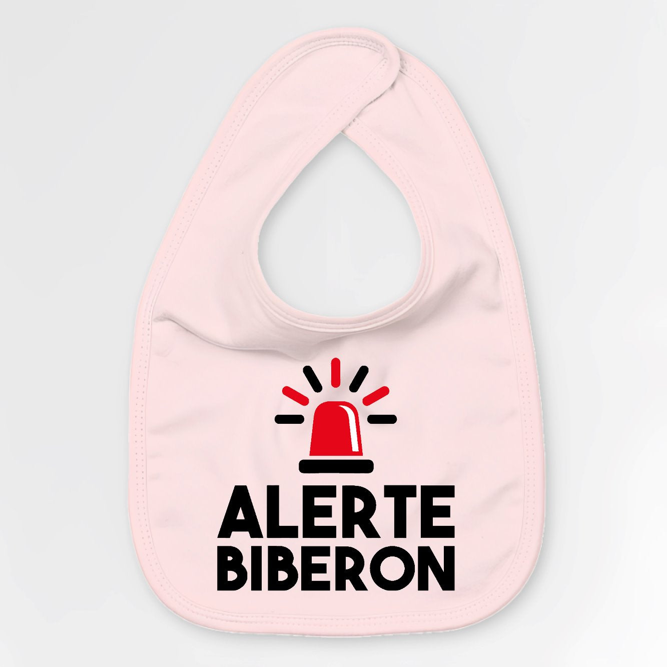 Bavoir Bébé Alerte biberon Rose