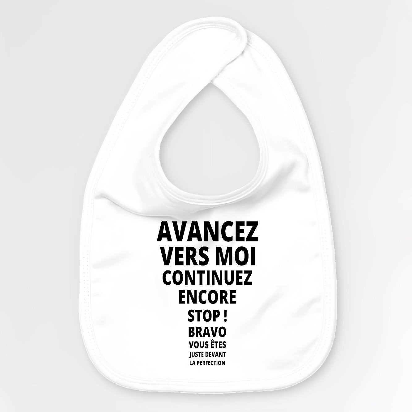 Bavoir Bébé Avancez vers la perfection Blanc