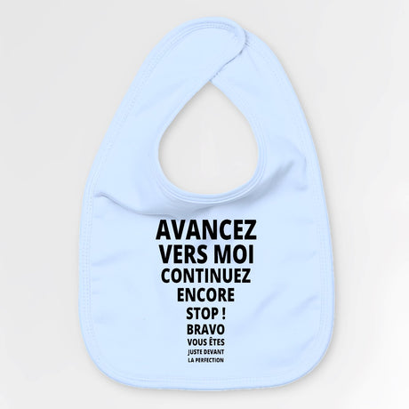 Bavoir Bébé Avancez vers la perfection Bleu