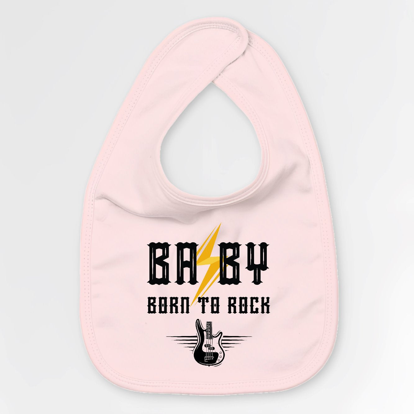 Bavoir Bébé Baby born to rock Rose