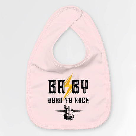 Bavoir Bébé Baby born to rock Rose