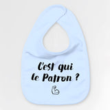 Bavoir Bébé C'est qui le patron Bleu