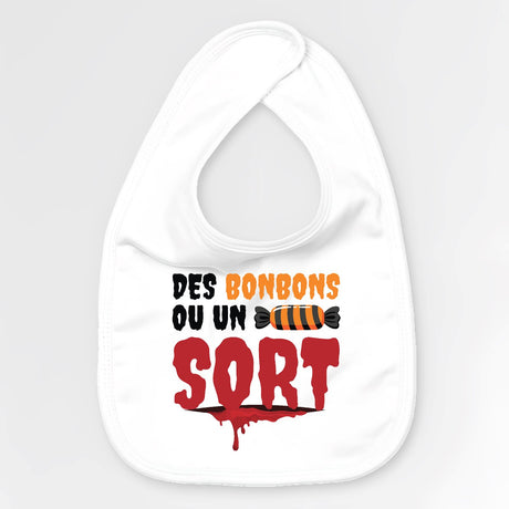 Bavoir Bébé Des bonbons ou un sort Blanc