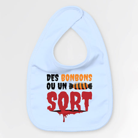 Bavoir Bébé Des bonbons ou un sort Bleu