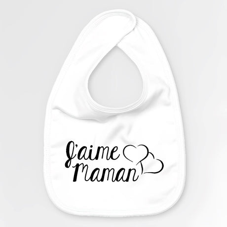 Bavoir Bébé J'aime maman Blanc