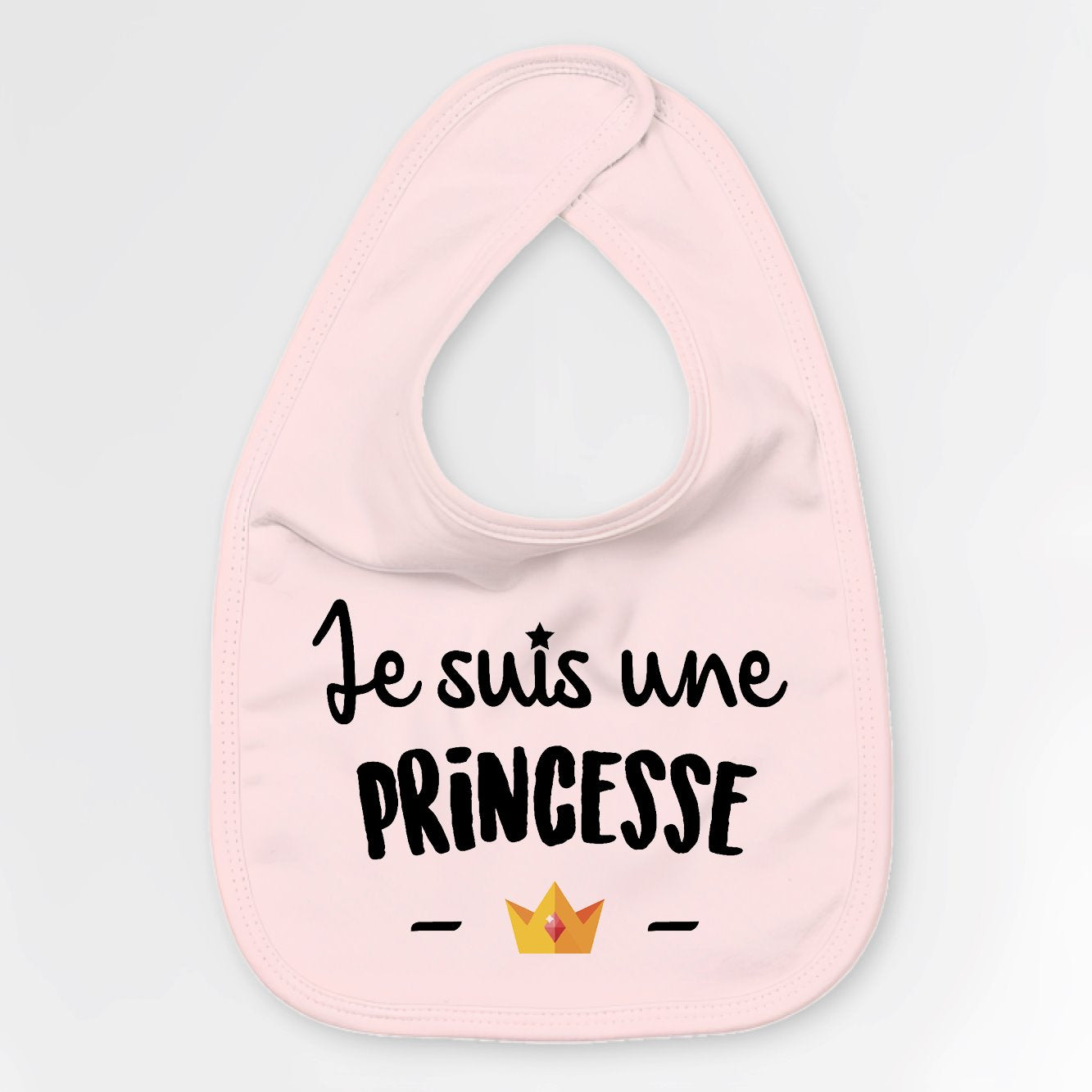 Bavoir Bébé Je suis une princesse Rose