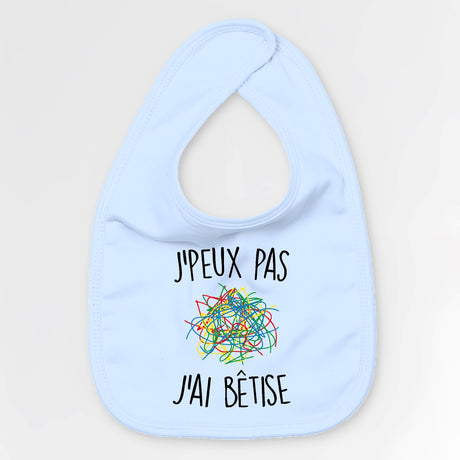 Bavoir Bébé J'peux pas j'ai bêtise Bleu