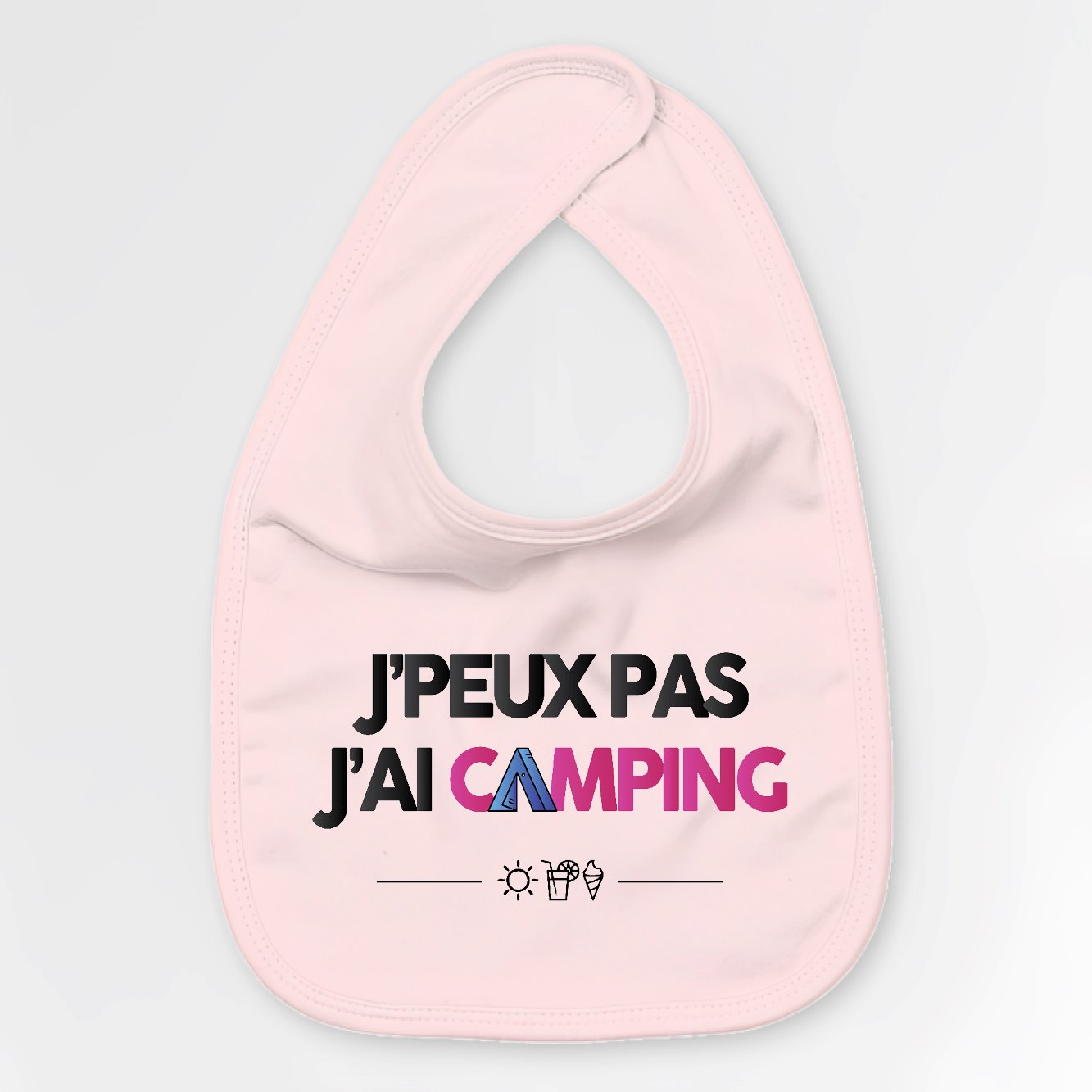 Bavoir Bébé J'peux pas j'ai camping Rose