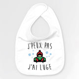 Bavoir Bébé J'peux pas j'ai luge Blanc