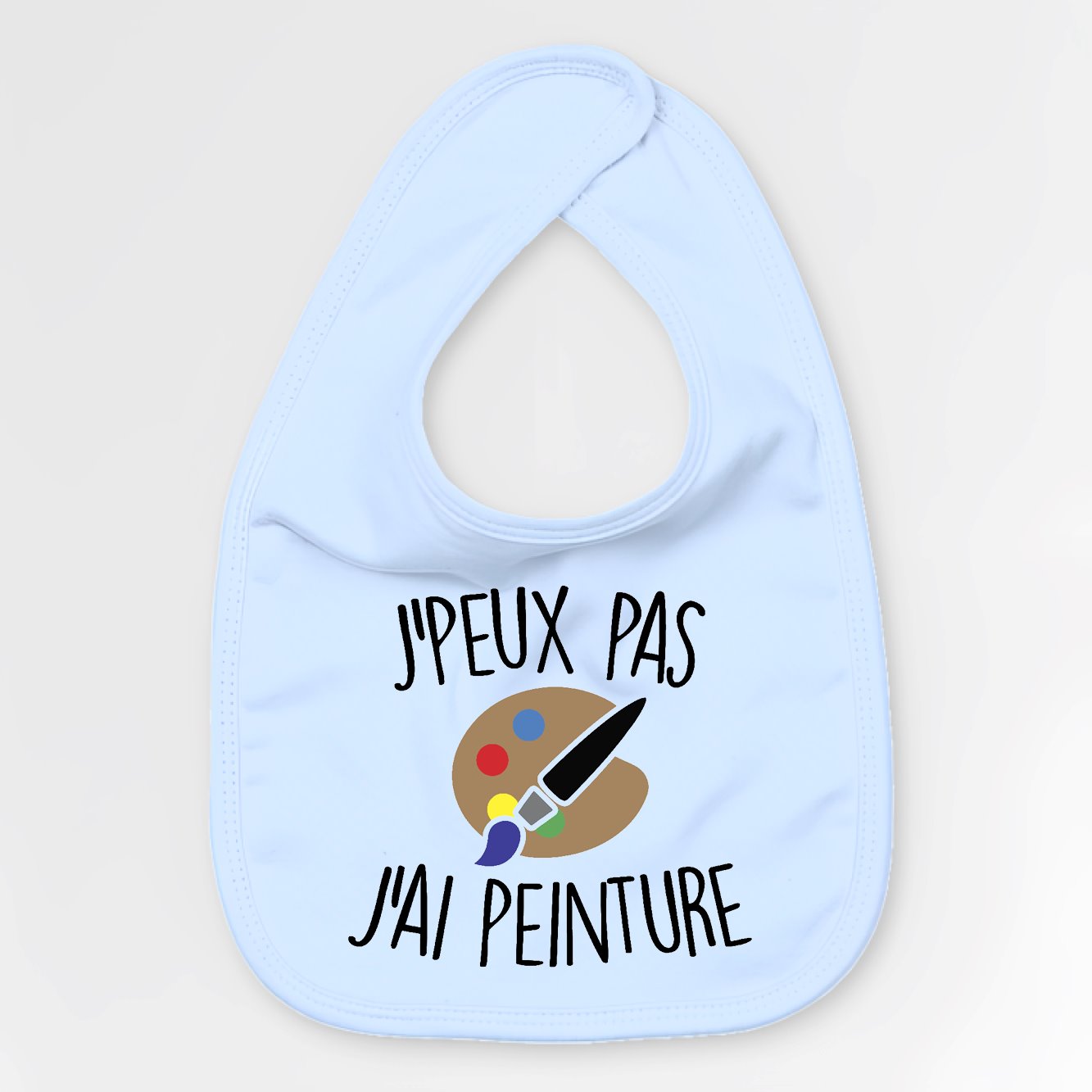 Bavoir Bébé J'peux pas j'ai peinture Bleu