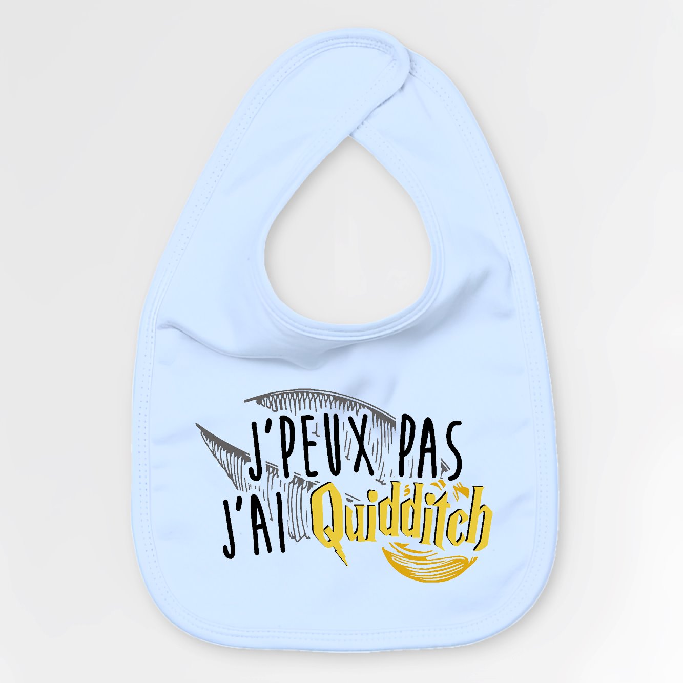 Bavoir Bébé J'peux pas j'ai Quidditch Bleu