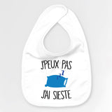 Bavoir Bébé J'peux pas j'ai sieste Blanc