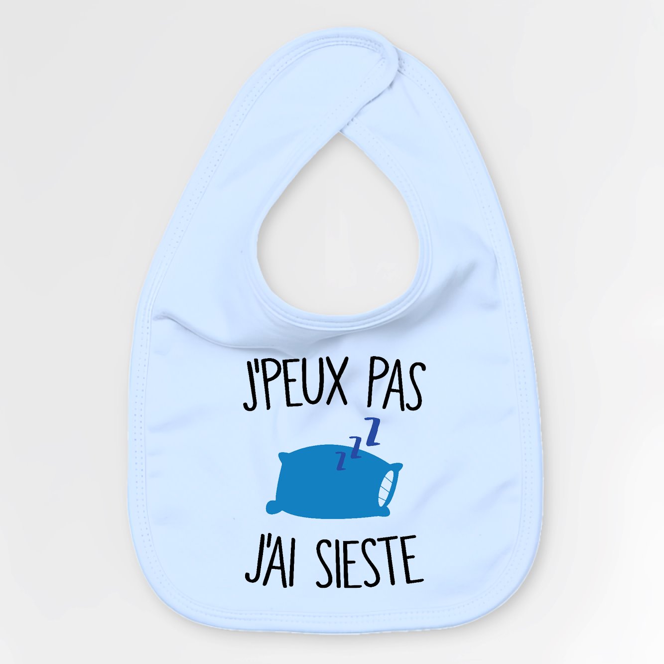 Bavoir Bébé J'peux pas j'ai sieste Bleu