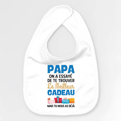 Bavoir Bébé Le meilleur cadeau pour papa Blanc