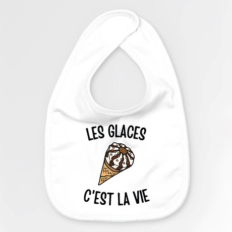 Bavoir Bébé Les glaces c'est la vie Blanc