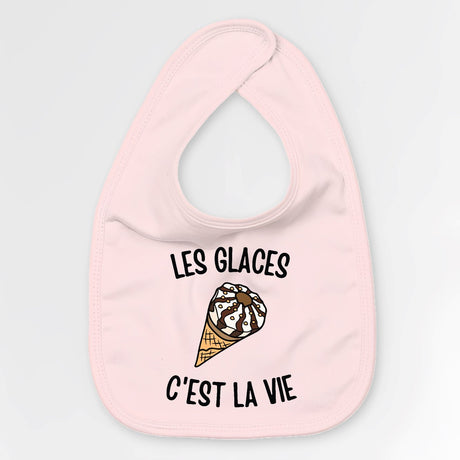 Bavoir Bébé Les glaces c'est la vie Rose