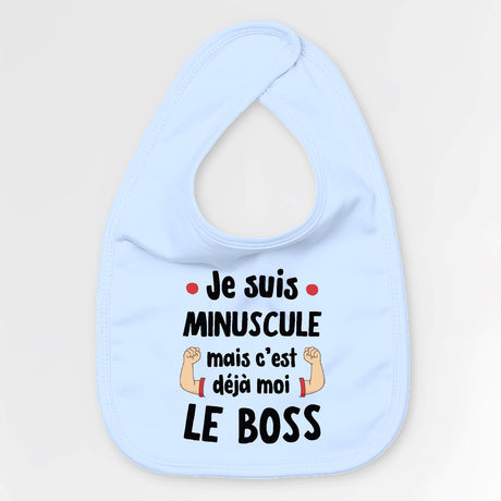 Bavoir Bébé Minuscule mais déjà le boss Bleu