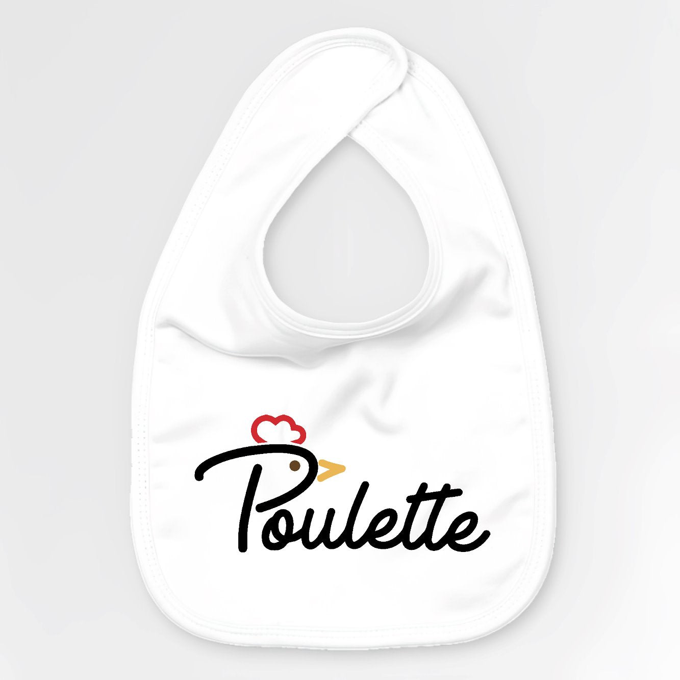 Bavoir Bébé Poulette Blanc