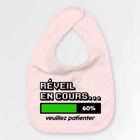 Bavoir Bébé Réveil en cours Rose