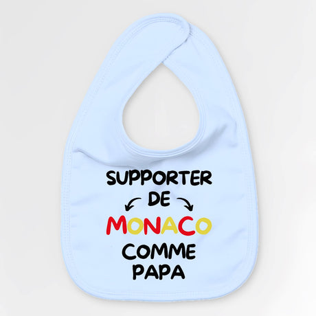 Bavoir Bébé Supporter de Monaco comme papa Bleu