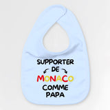 Bavoir Bébé Supporter de Monaco comme papa Bleu