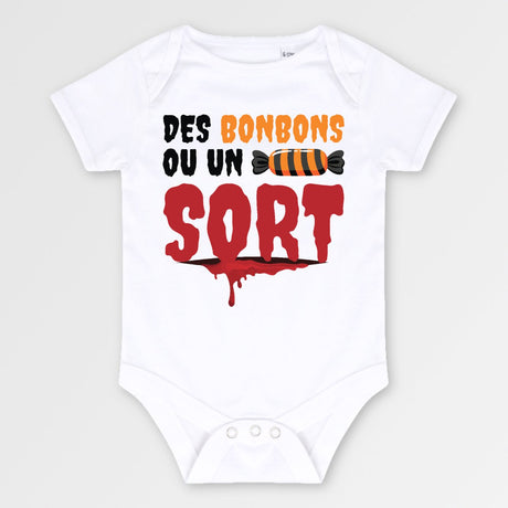 Body Bébé Des bonbons ou un sort Blanc