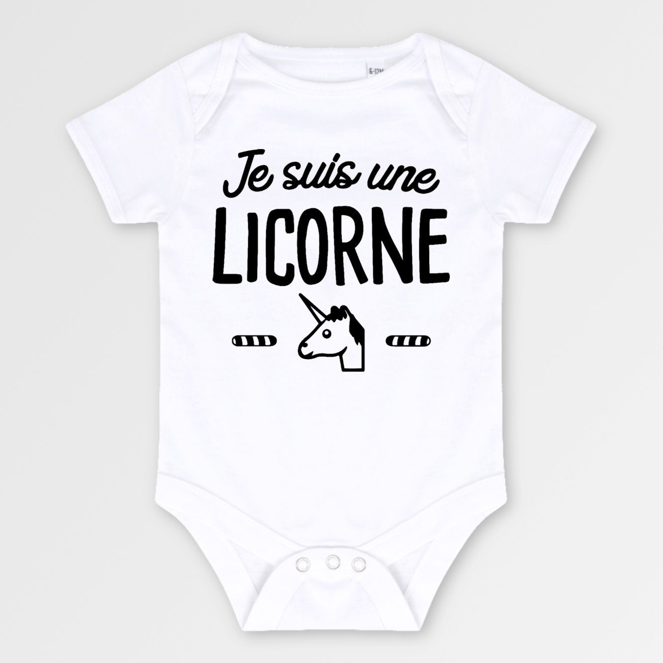 Body Bébé Je suis une licorne Blanc