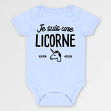 Body Bébé Je suis une licorne Bleu