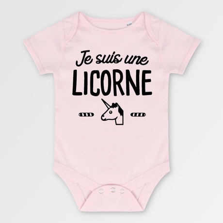 Body Bébé Je suis une licorne Rose