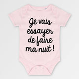 Body Bébé Je vais essayer de faire ma nuit Rose