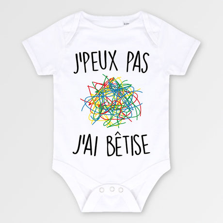 Body Bébé J'peux pas j'ai bêtise Blanc