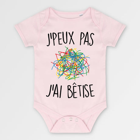 Body Bébé J'peux pas j'ai bêtise Rose