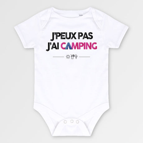 Body Bébé J'peux pas j'ai camping Blanc