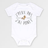 Body Bébé J'peux pas j'ai poney Blanc