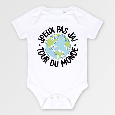 Body Bébé J'peux pas j'ai tour du monde Blanc