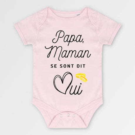 Body Bébé Papa maman se sont dit oui Rose